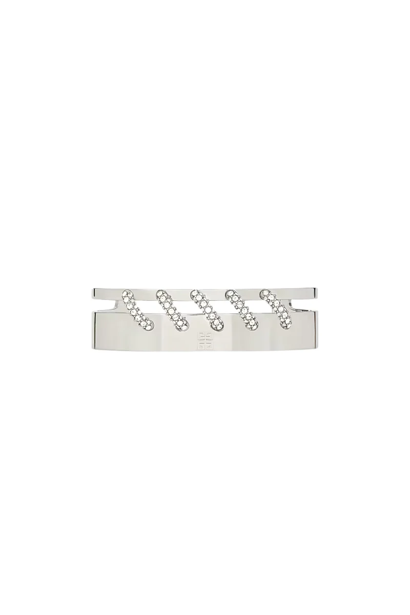 Givenchy Stitch Crystal Silvery Hand Cuff-Silvery