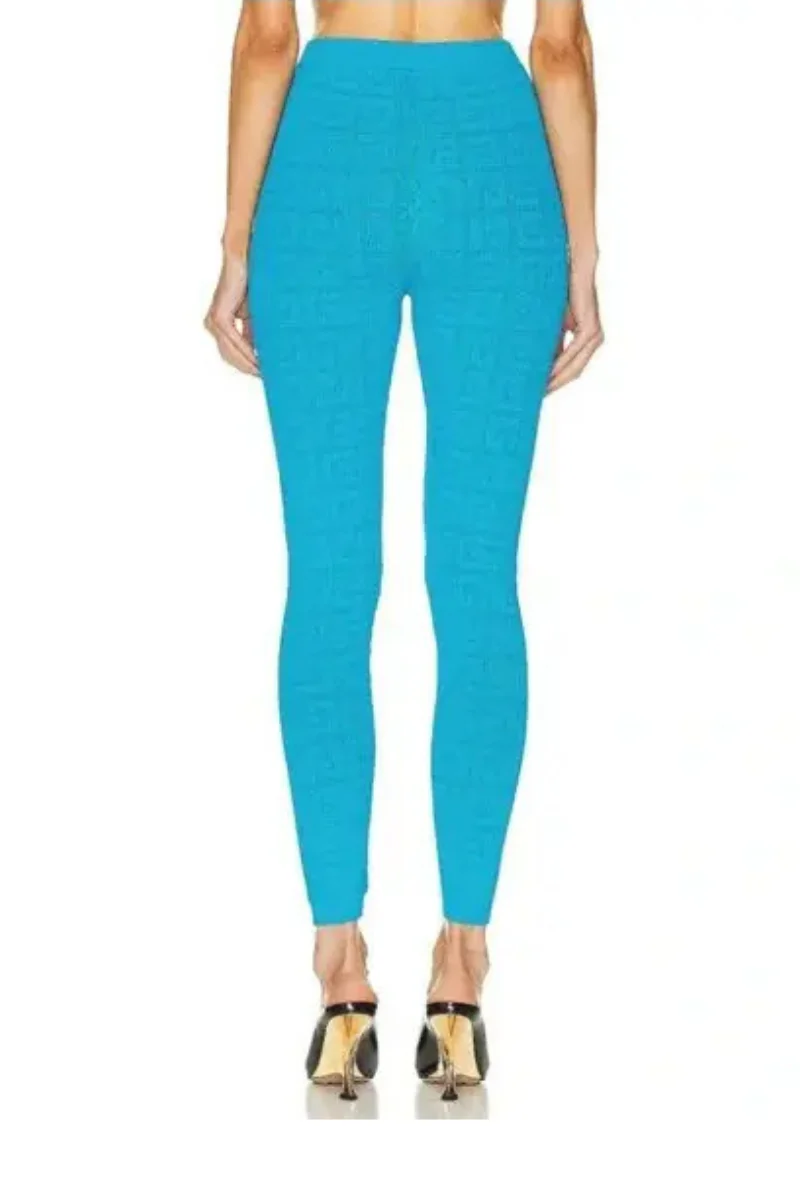Givenchy Stretch Lace Monogram Legging_Acqua Marine - Image 2