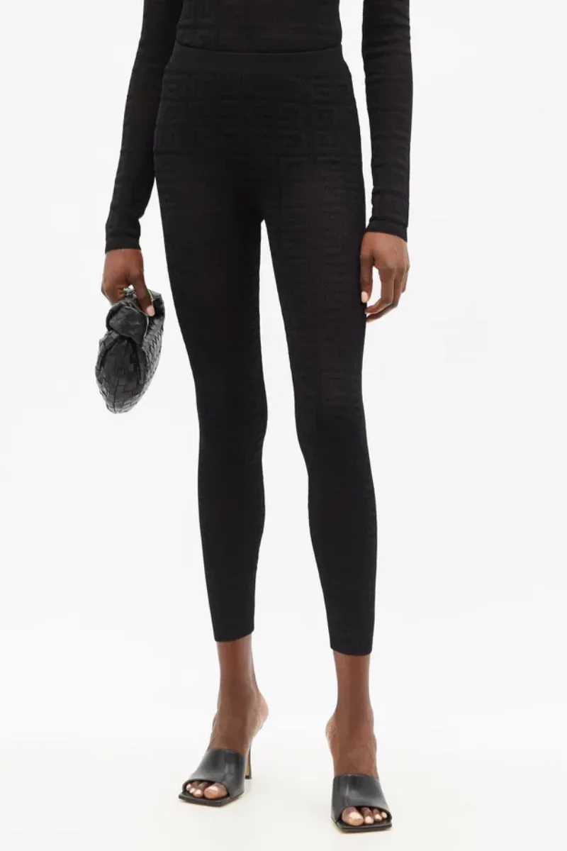 Givenchy Stretch Lace Monogram Legging_Black - Image 2