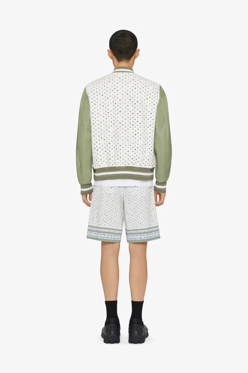 Givenchy Tailored Jogger Shorts-Cream/Green - Image 3