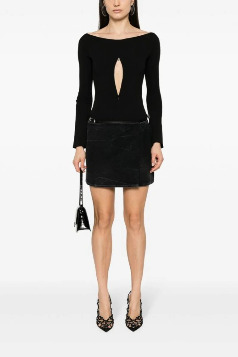Givenchy Voyou Denim Mini Skirt_Black - Image 2