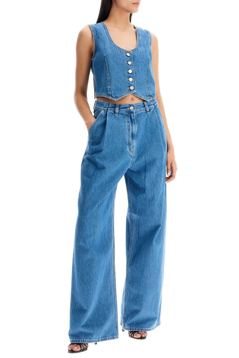 Givenchy Voyou Denim Waistcoat-Deep Blue