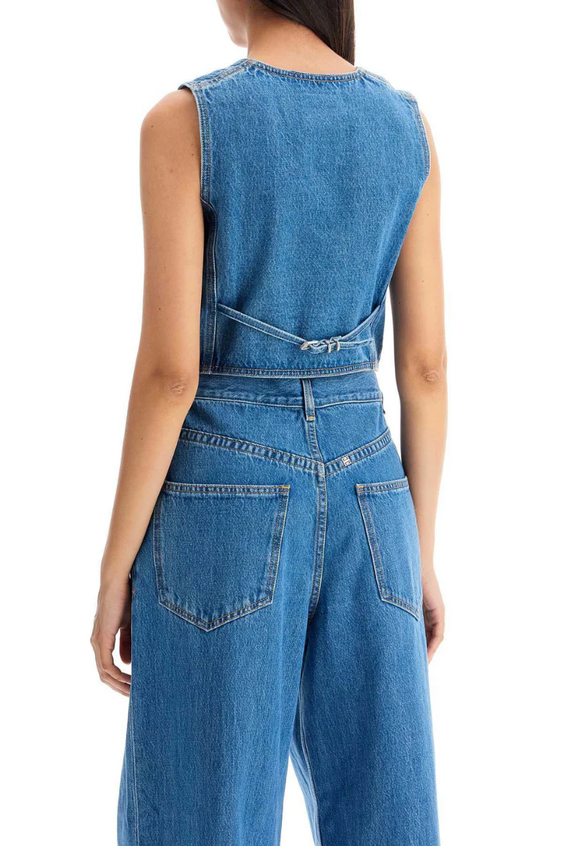 Givenchy Voyou Denim Waistcoat-Deep Blue - Image 2