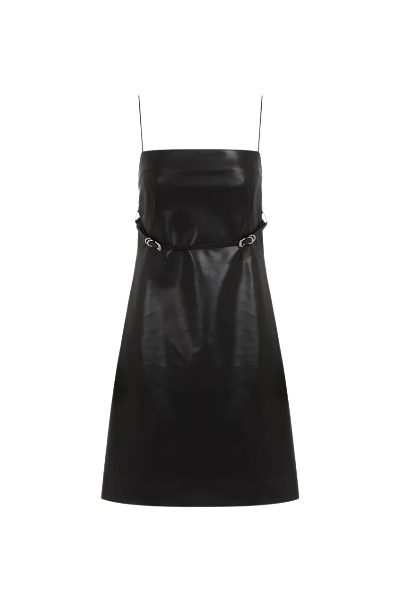 Givenchy Voyou Leather Dress-Black