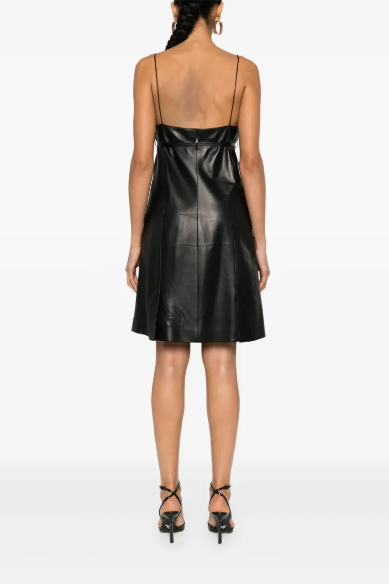 Givenchy Voyou Leather Dress-Black - Image 3