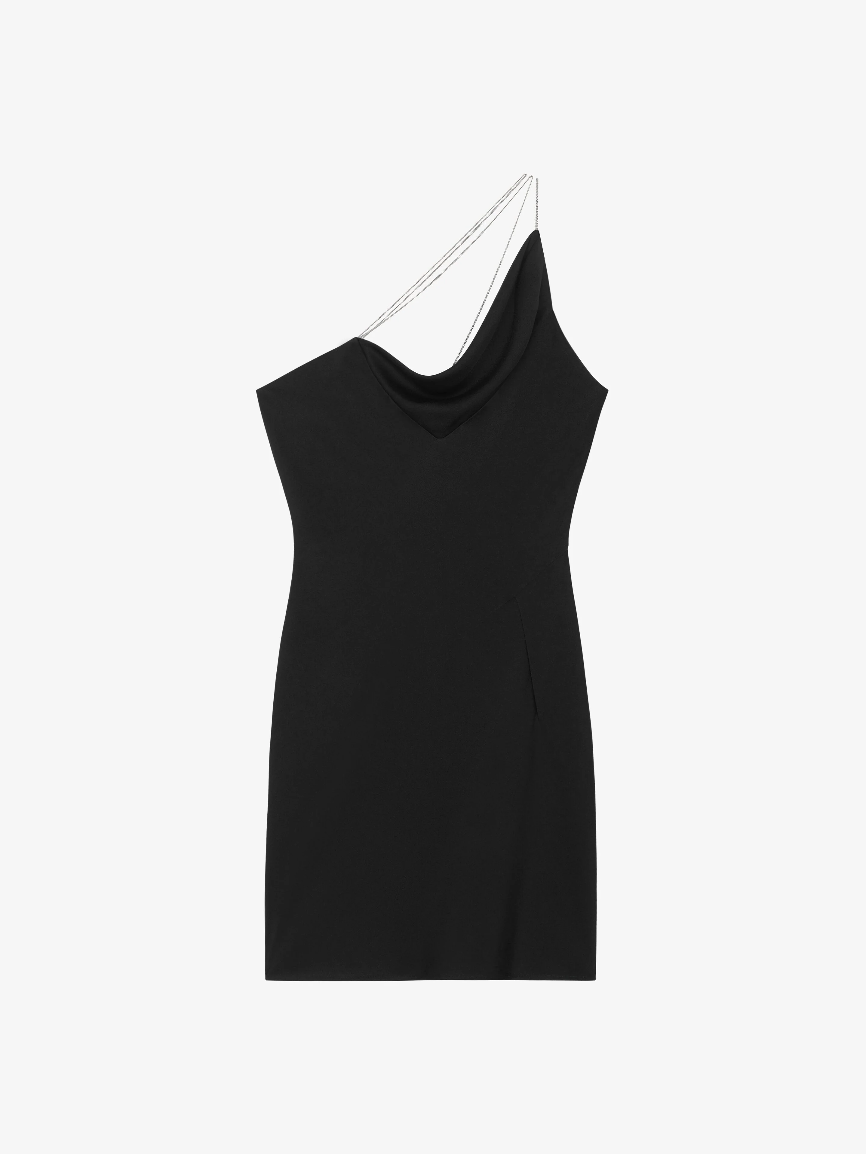 GIVENCHY WOMEN'S BLACK ASYMMETRIC CHAIN STRAP DRESS