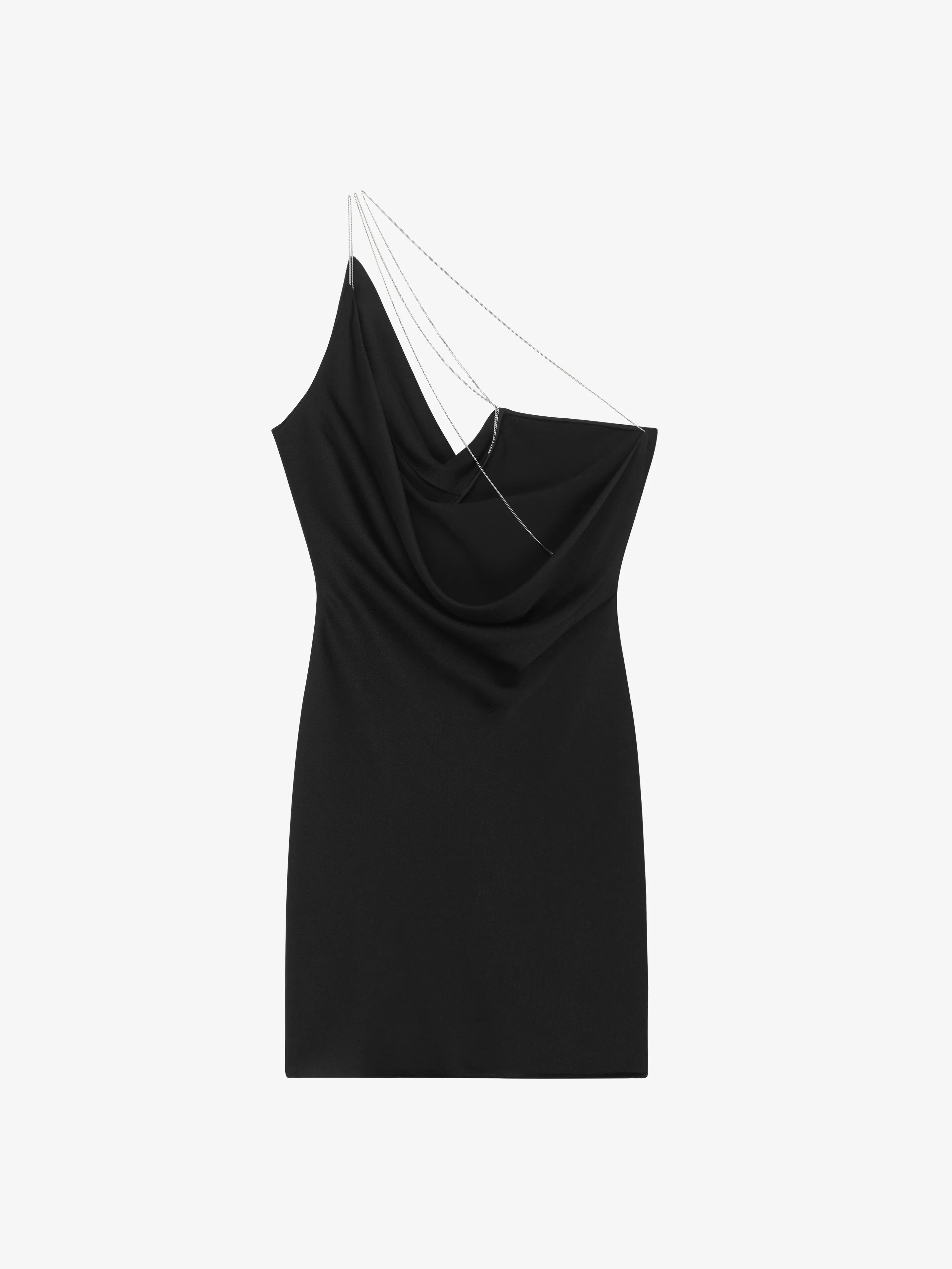 GIVENCHY WOMEN'S BLACK ASYMMETRIC CHAIN STRAP DRESS - Image 5