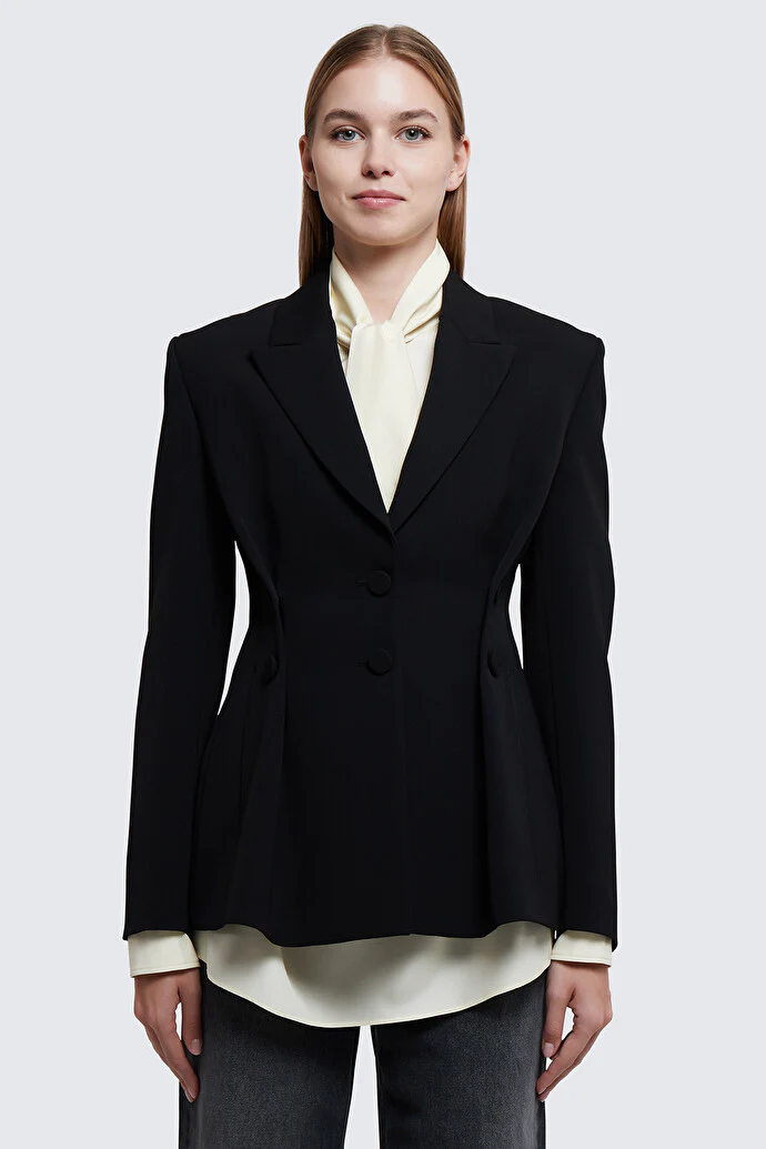 GIVENCHY WOMEN'S BLACK TAILORED BUTTON JACKET - Image 2