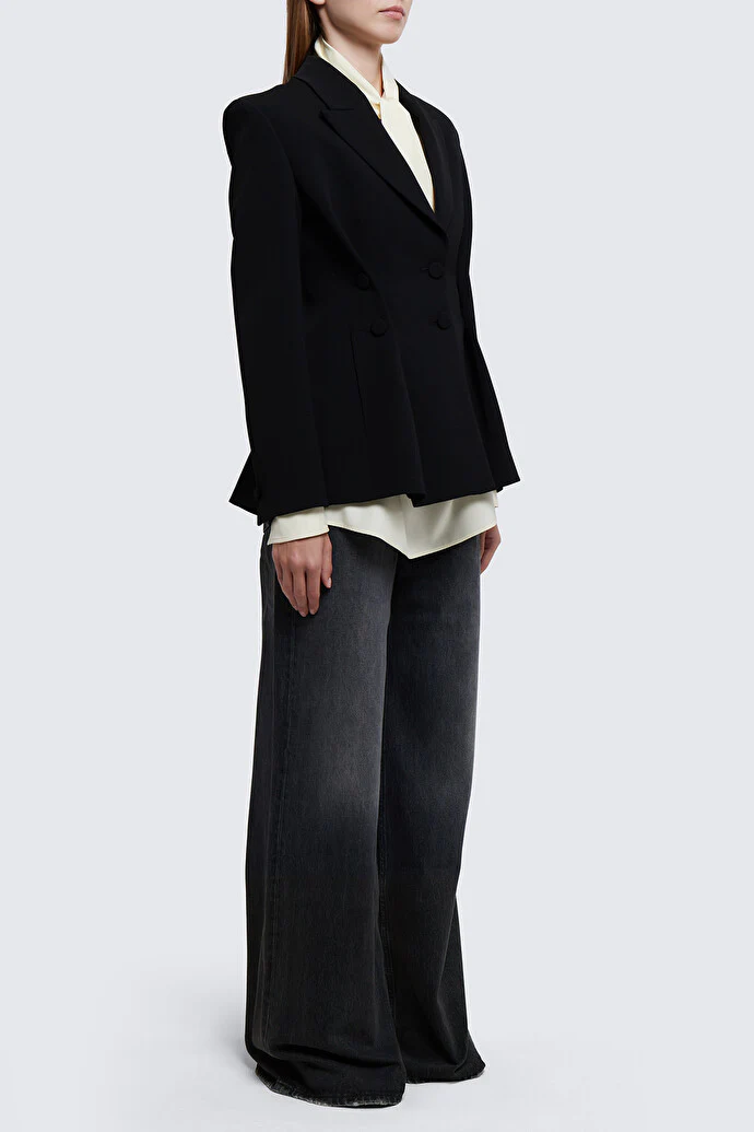 GIVENCHY WOMEN'S BLACK TAILORED BUTTON JACKET - Image 3