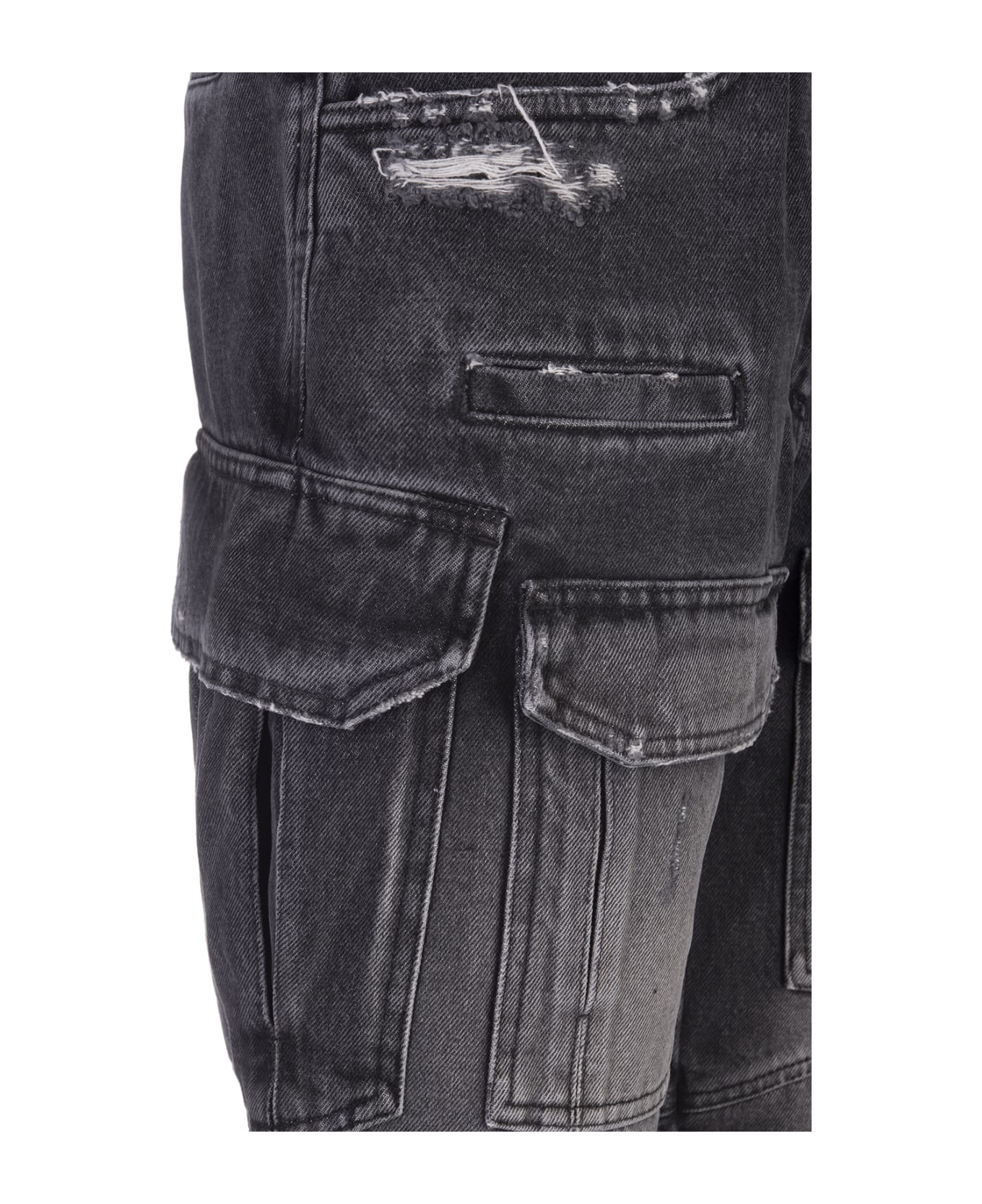 GIVENCHY WOMEN'S BLACK DISTRESSED CARGO BERMUDA SHORTS - Image 3