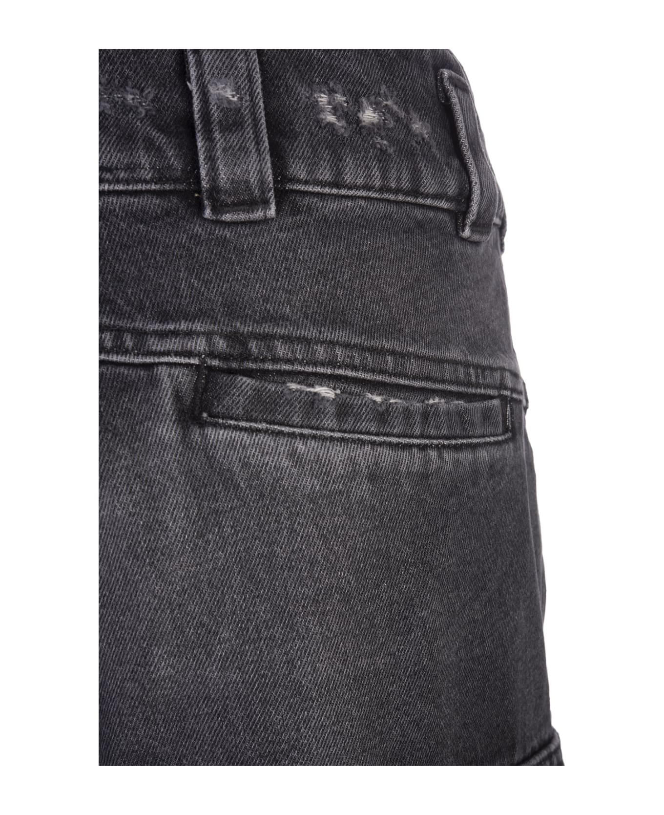 GIVENCHY WOMEN'S BLACK DISTRESSED CARGO BERMUDA SHORTS - Image 4