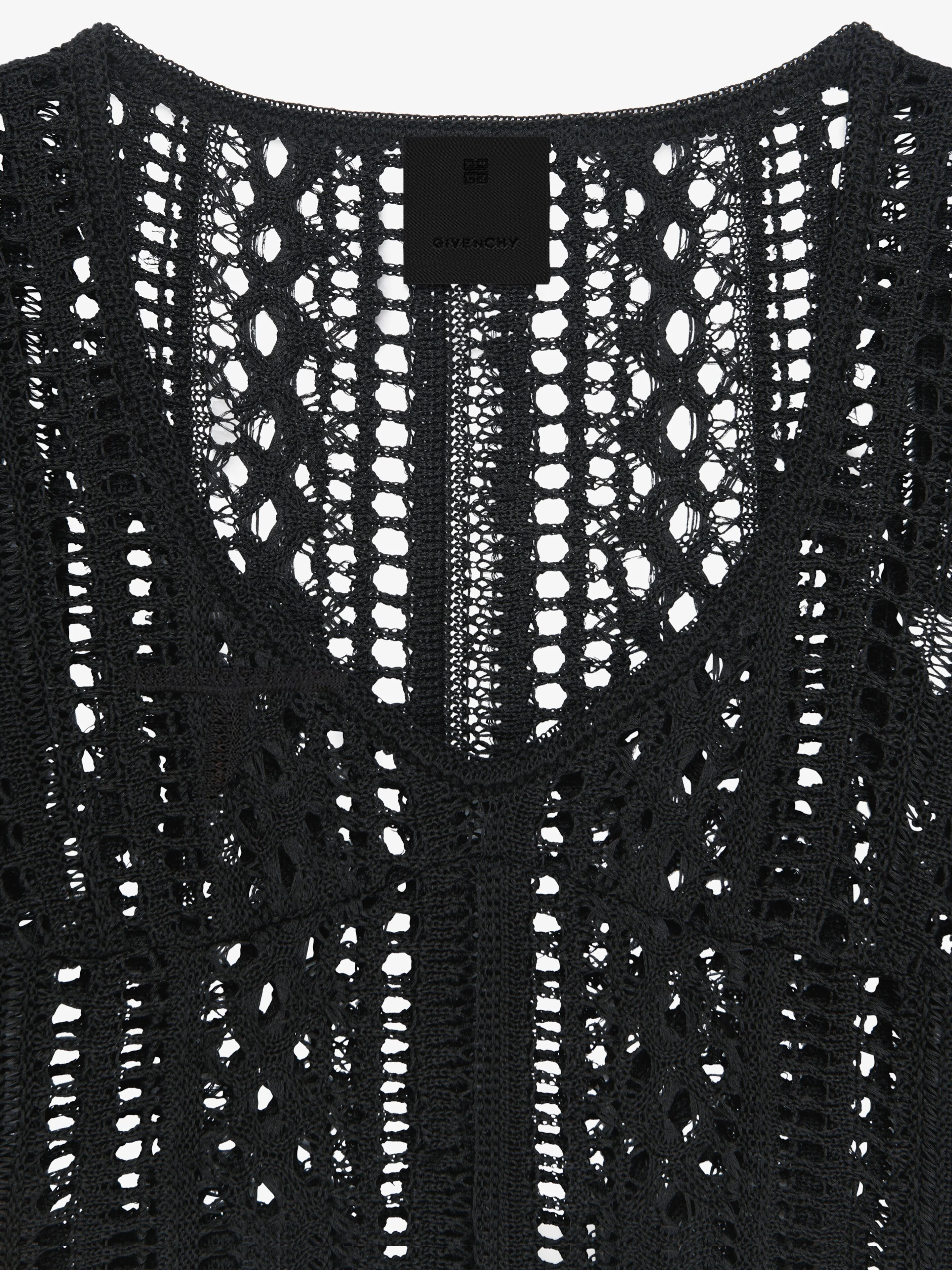 GIVENCHY WOMEN'S BLACK CROCHET CROPPED SWEATER - Image 5