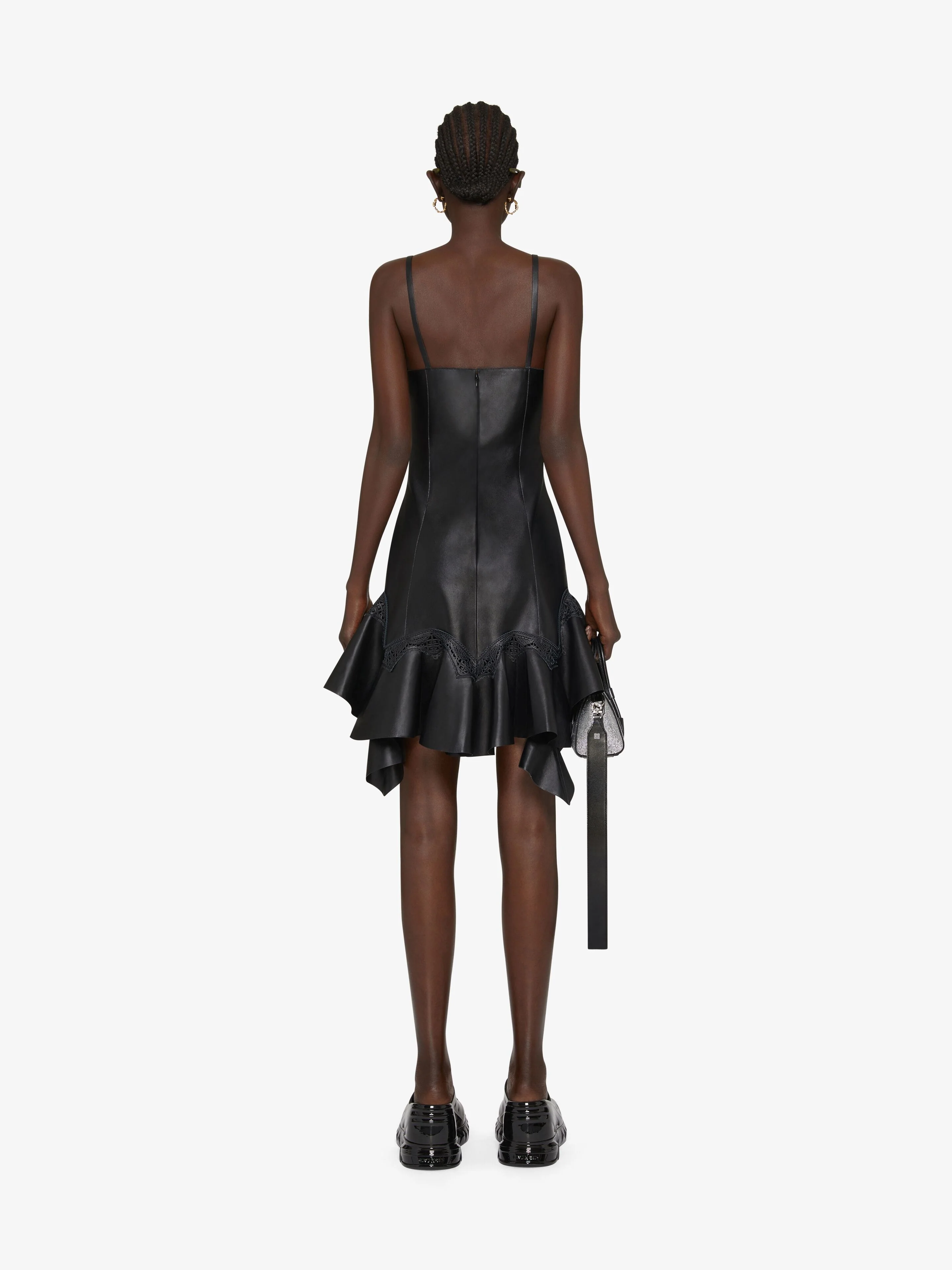 GIVENCHY WOMEN'S BLACK LACE MINI DRESS WITH RUFFLES - Image 4