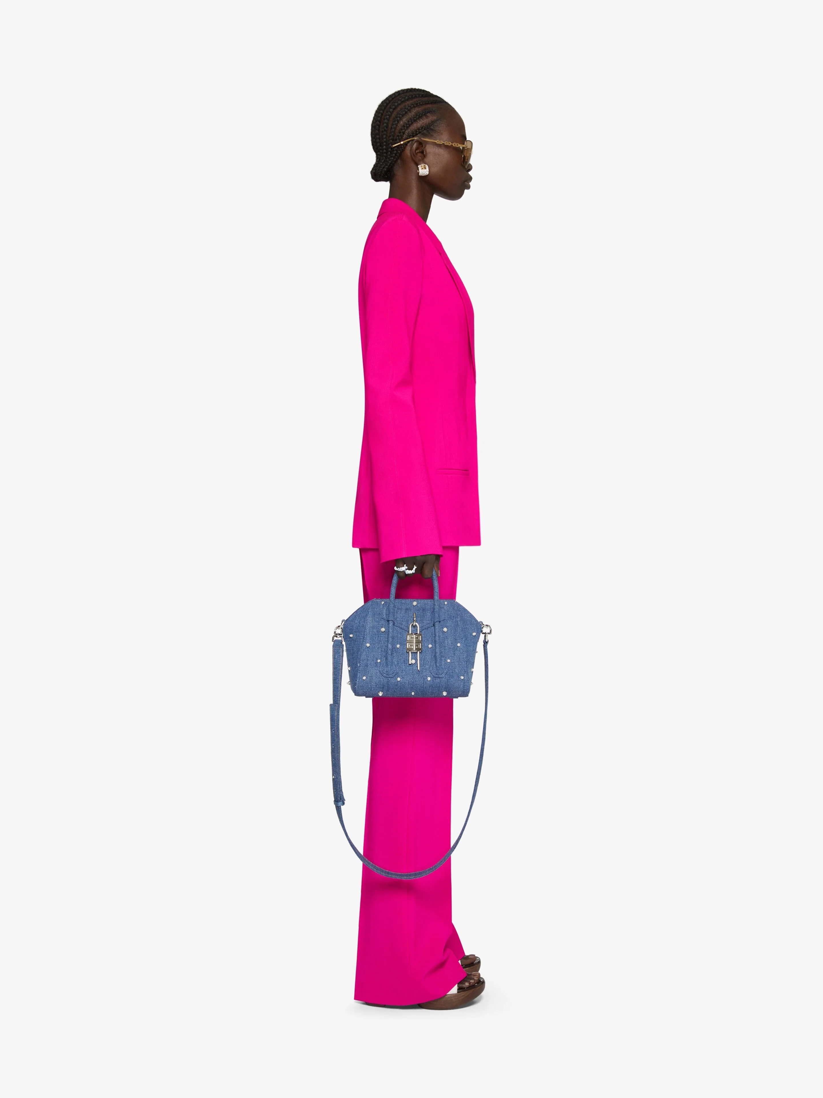 GIVENCHY WOMEN'S FUCHSIA BELL-SLEEVE TAILORED JACKET - Image 3