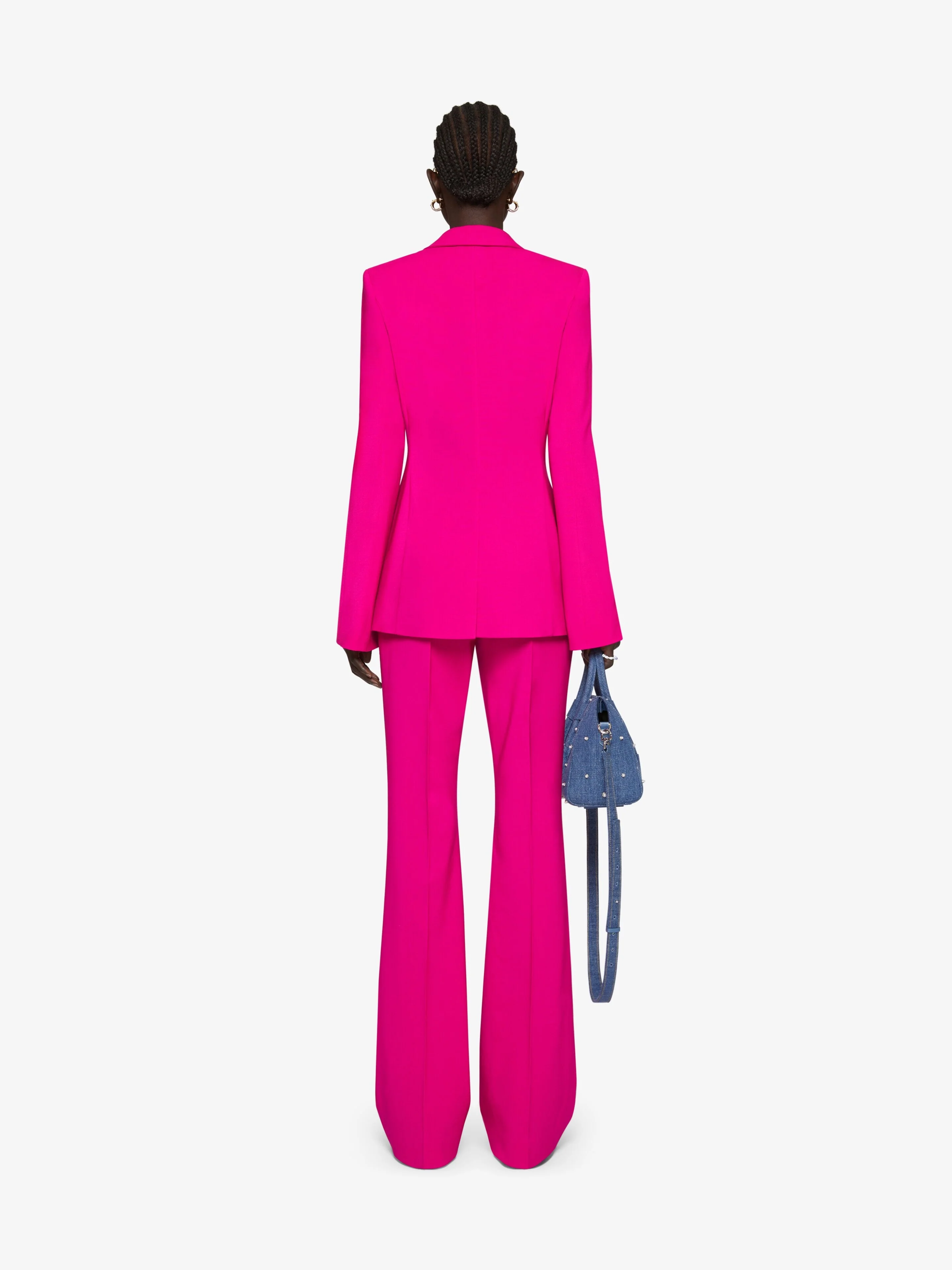 GIVENCHY WOMEN'S FUCHSIA BELL-SLEEVE TAILORED JACKET - Image 4