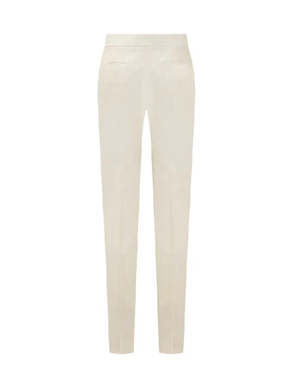 GIVENCHY WOMEN'S IVORY TAPERED TROUSERS WITH BAR CLOSURE - Image 2