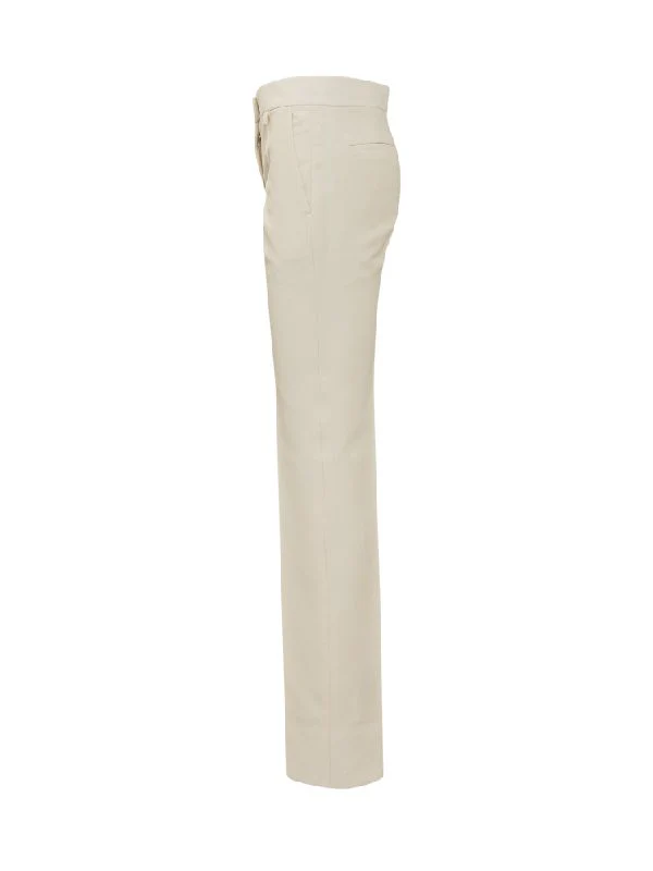 GIVENCHY WOMEN'S IVORY TAPERED TROUSERS WITH BAR CLOSURE - Image 3