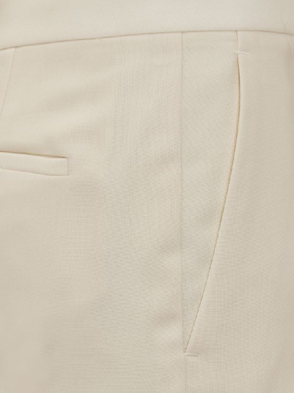 GIVENCHY WOMEN'S IVORY TAPERED TROUSERS WITH BAR CLOSURE - Image 4