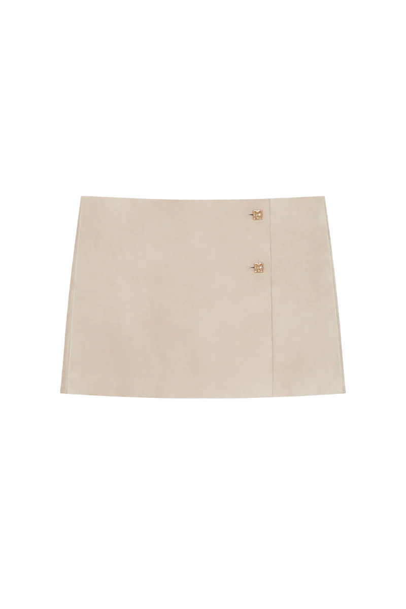 Givenchy Wrap Mini Skirt-Sand