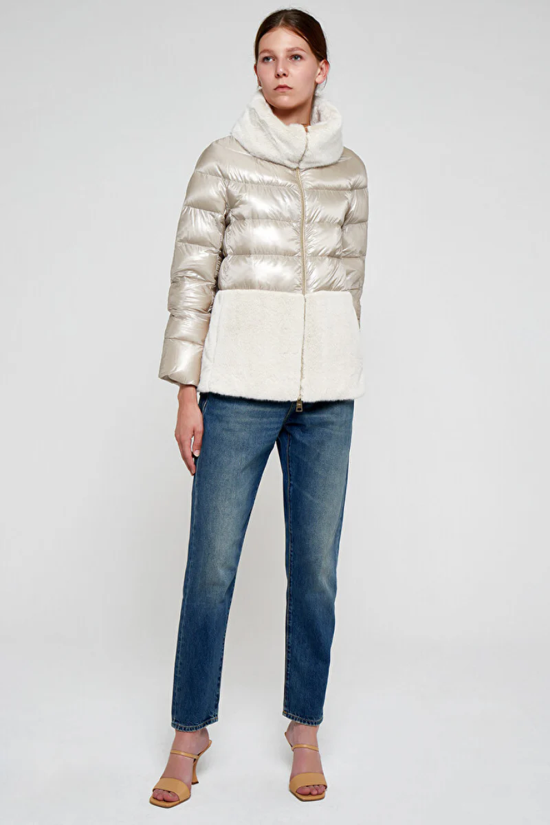 Herno Down Jacket with Faux Fur Inserts