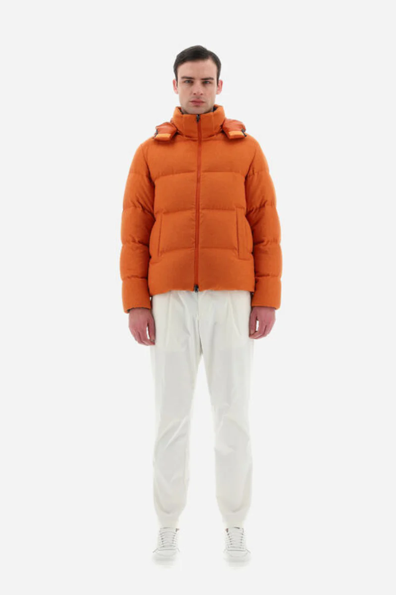 Herno Men's Cashmere, Silk and Nylon Ultralight Bomber Jacket - Orange - Image 2