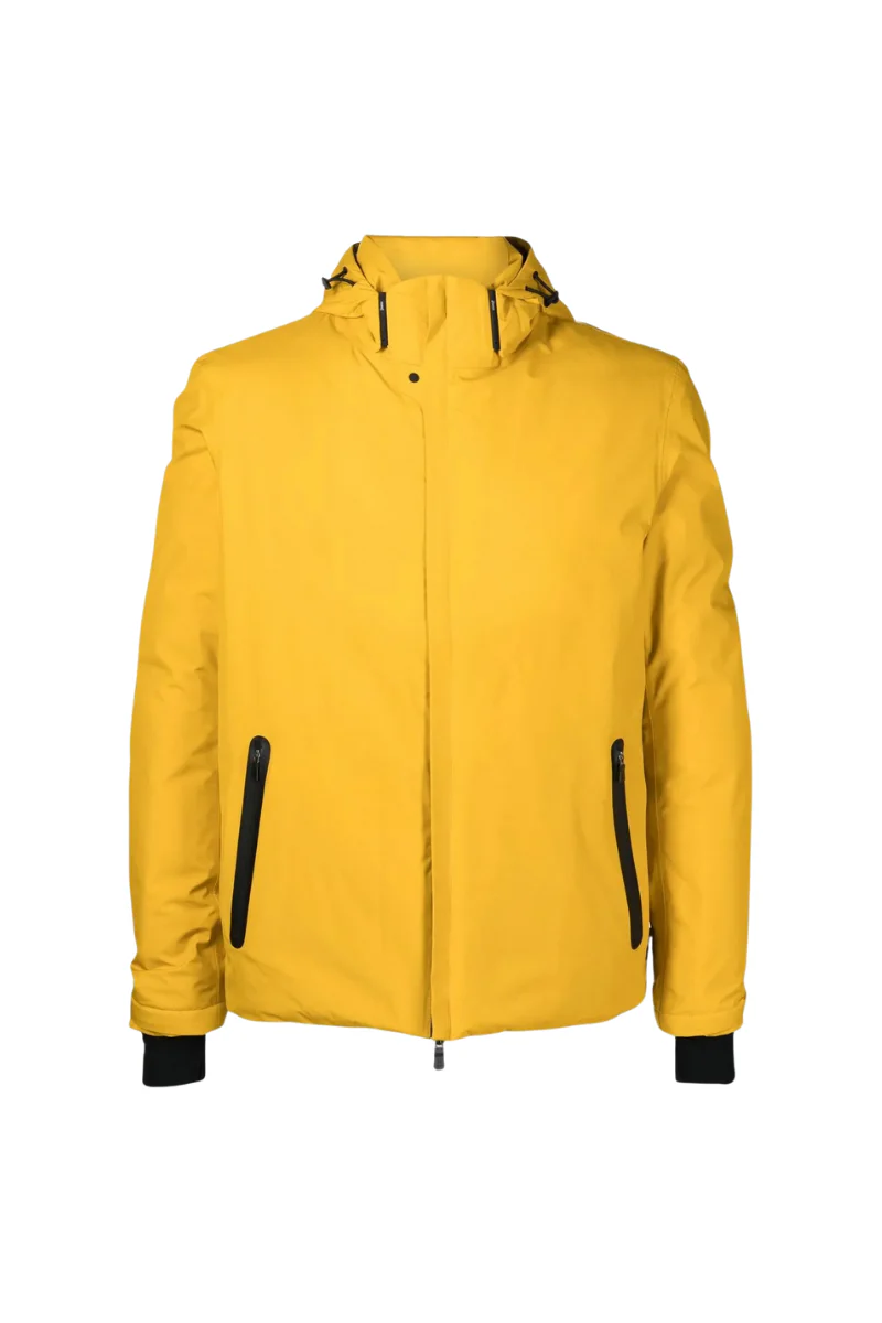 Herno Men's Padded Drawstring Hooded Jacket In Bright Yellow
