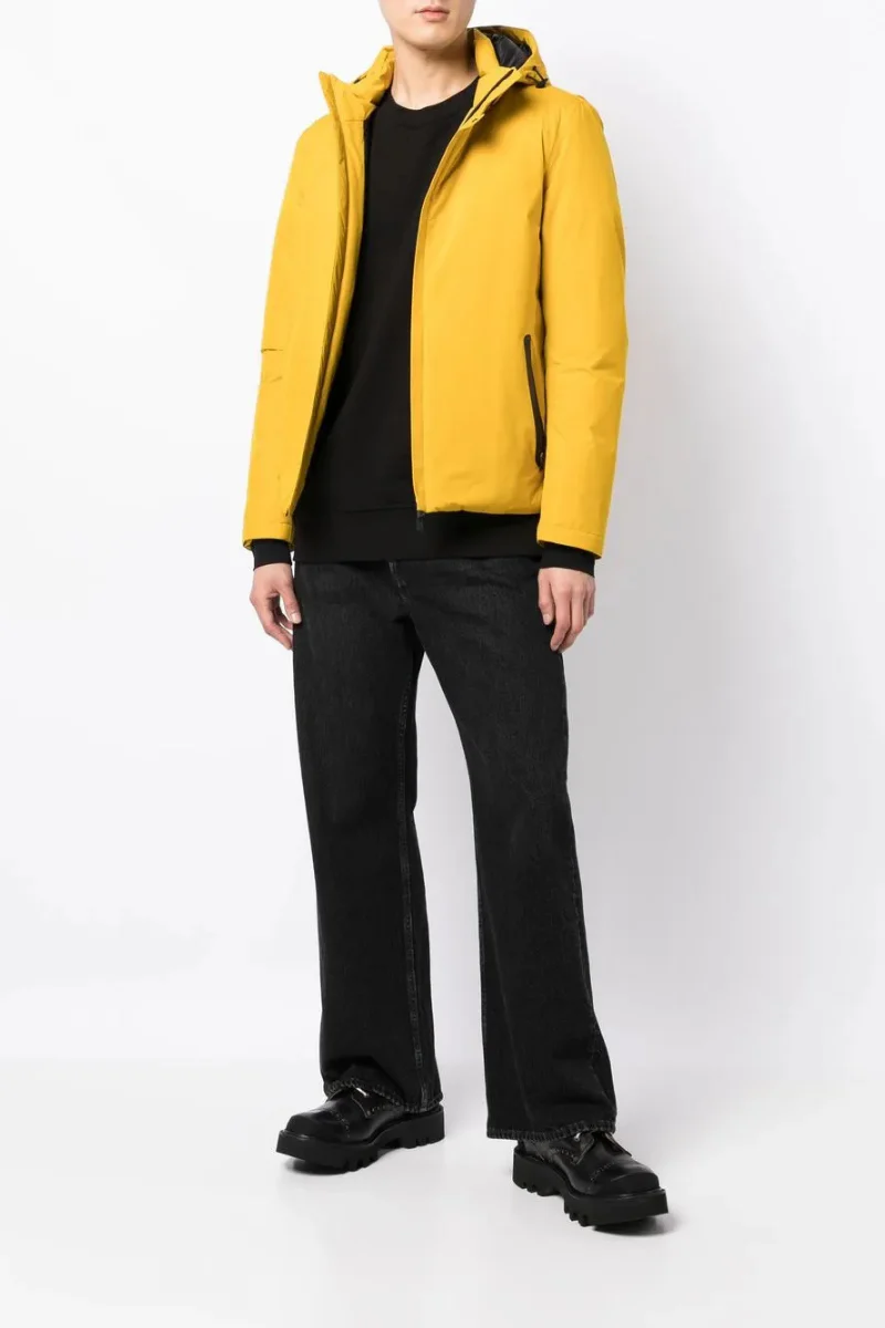 Herno Men's Padded Drawstring Hooded Jacket In Bright Yellow - Image 2