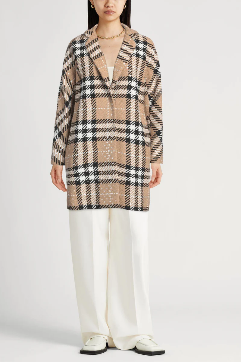Herno Sequined Plaid Coat - Image 2