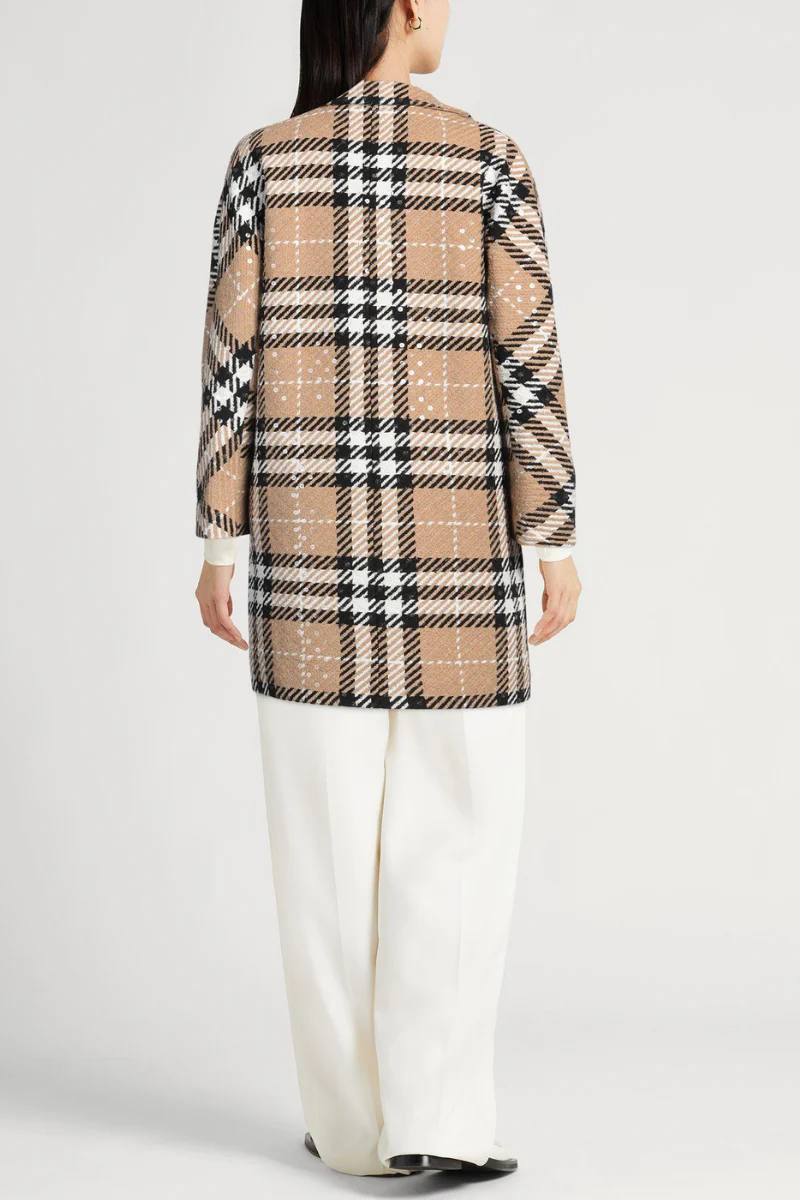 Herno Sequined Plaid Coat - Image 3