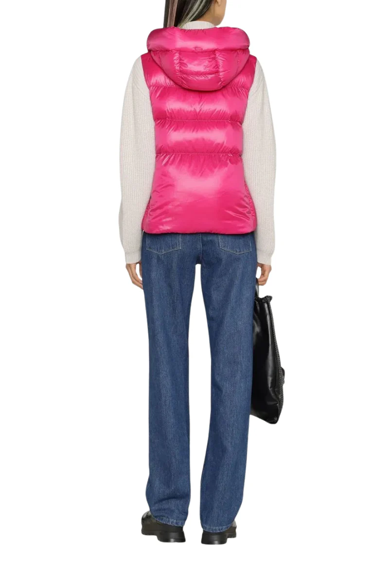 Herno Sleeveless Button - Front Gilet In Fuchsia - Image 3