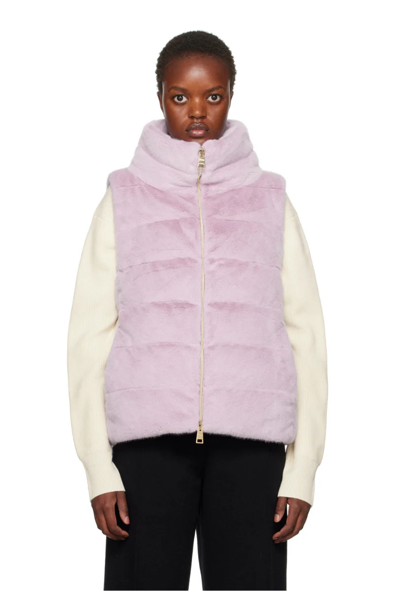 Herno Woman's Lavender Stand-Up Collar Padded Vestrno