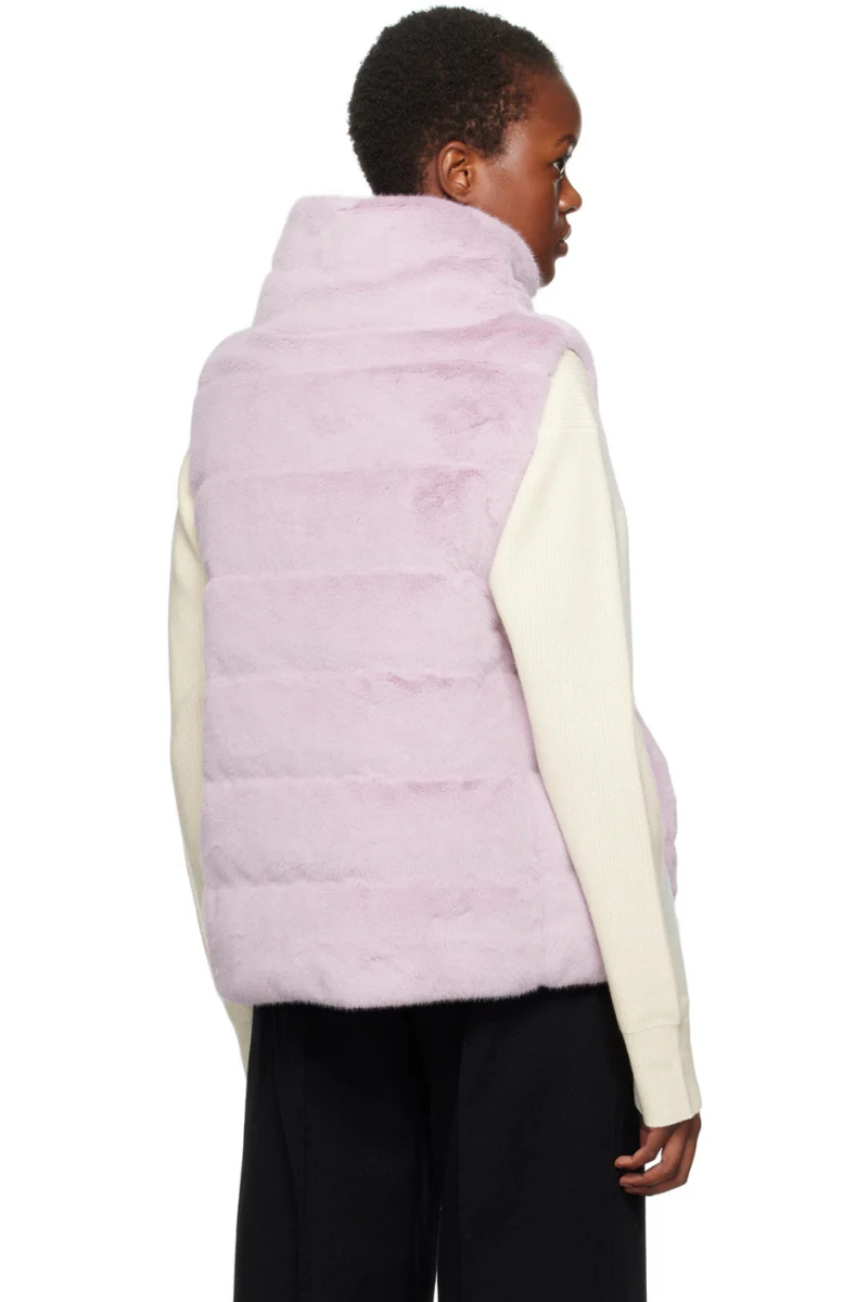 Herno Woman's Lavender Stand-Up Collar Padded Vestrno - Image 2
