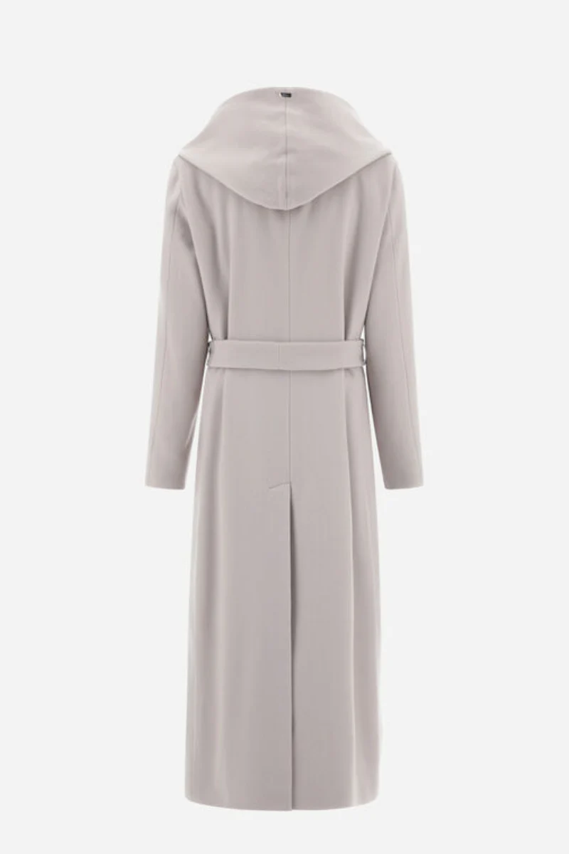 Herno Woman's Light Beige Luxury Wool Coat - Image 4