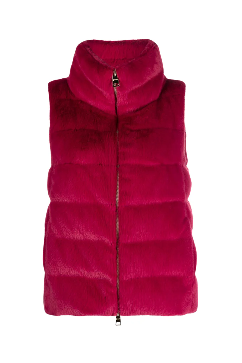 Herno Woman's Pink Stand-Up Collar Padded Vest