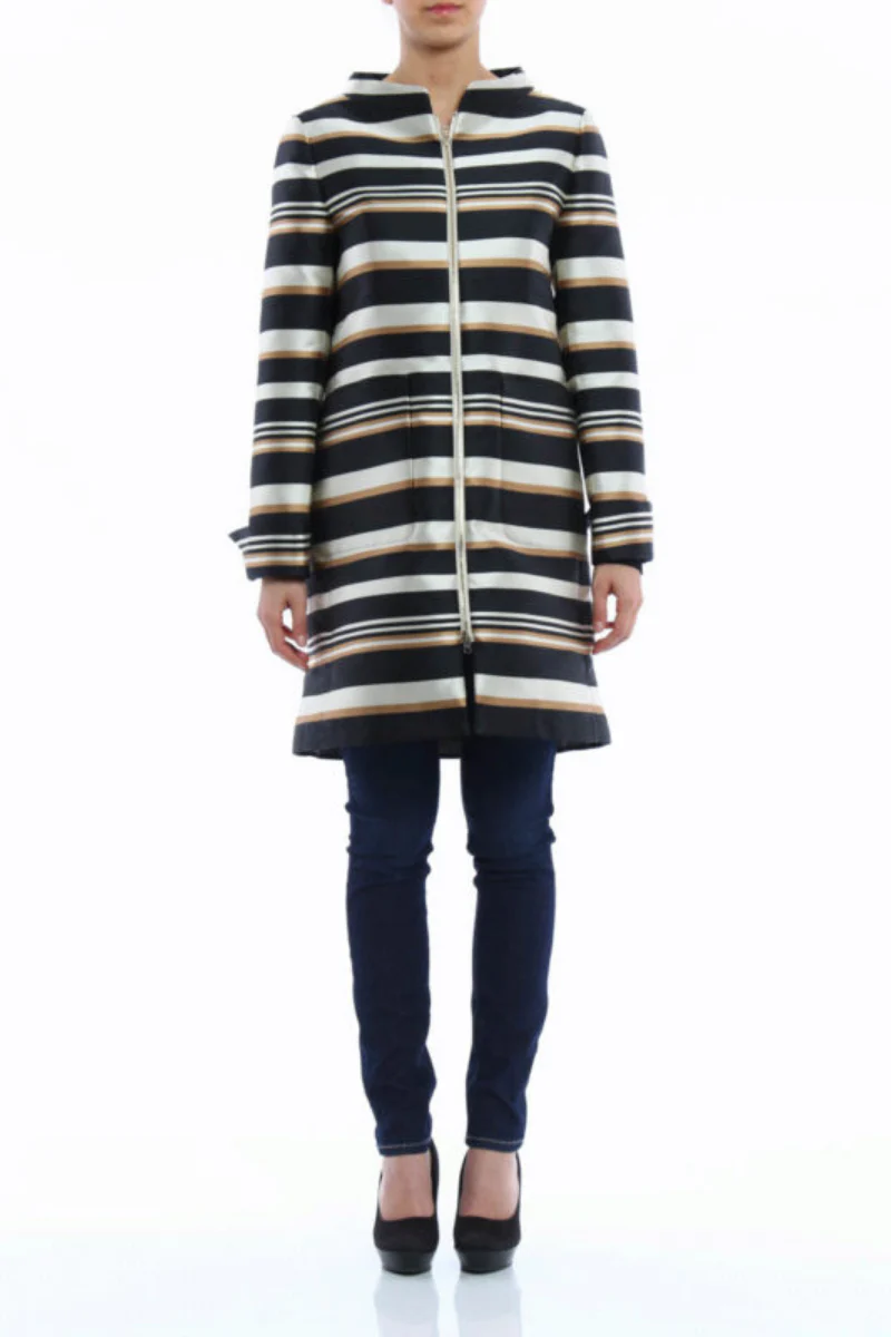 Herno Women Coat Ca0075D-13070 Nero/Cammello - Image 2