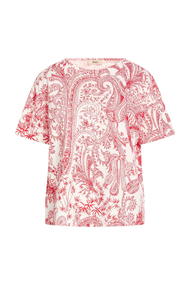 Herno Women Top Jg000192D-52047P Black / Flower Pattern
