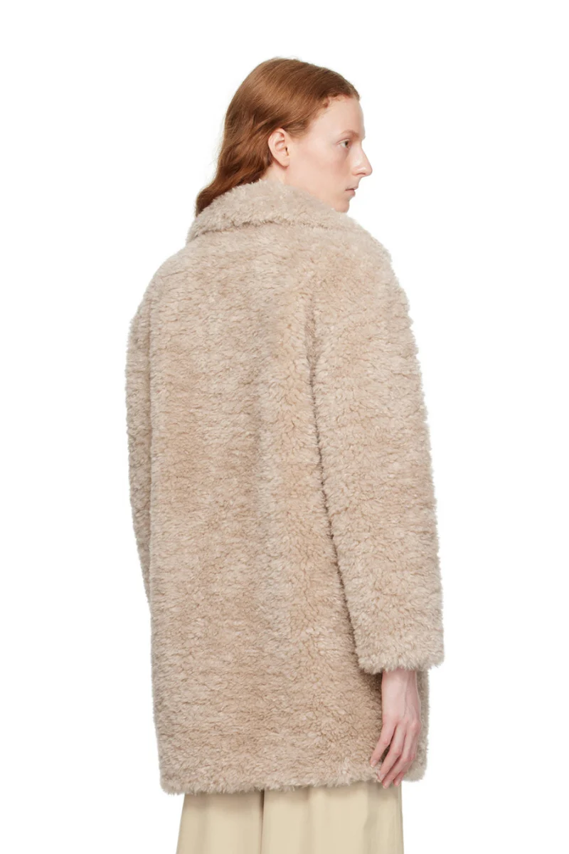 Herno Women's Beige Curly Coat - Image 3
