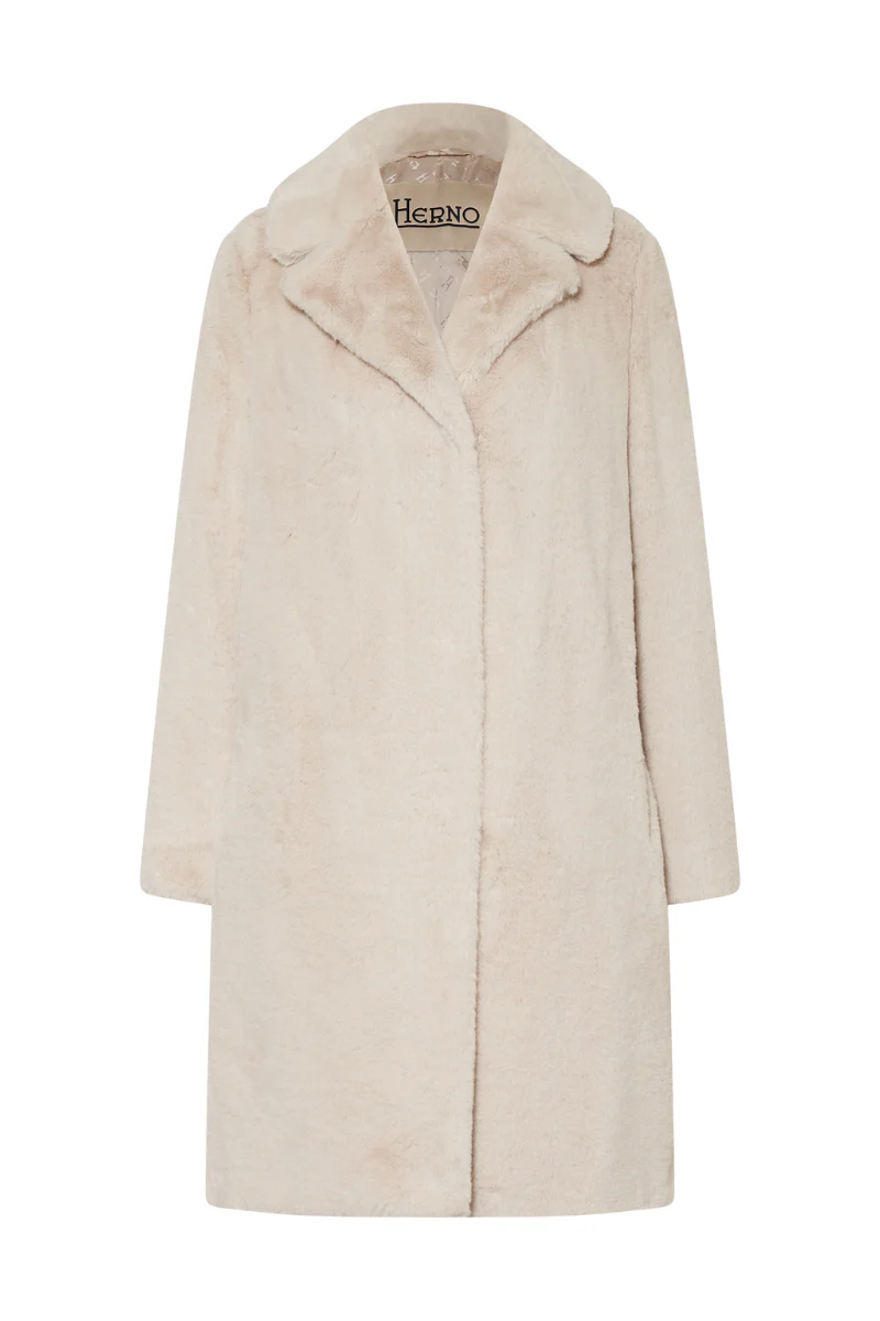 Herno Women's Beige Faux Fur Coat