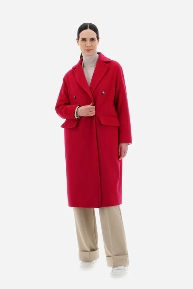 Herno Women's Fuchsia Luxury Wool Coat - Image 2