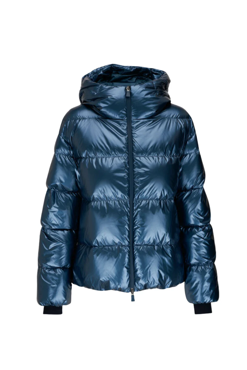 Herno Women's Laminar Bomber Jacket in Indian Blue