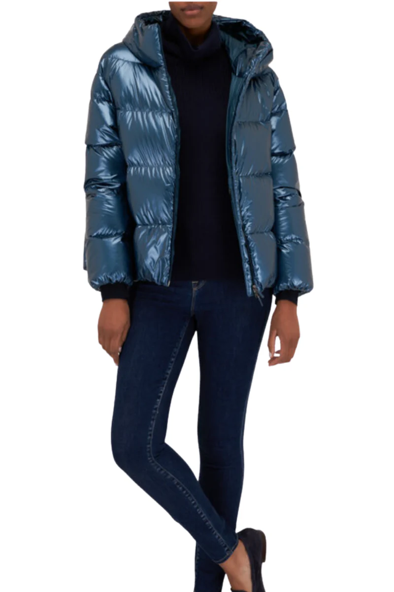 Herno Women's Laminar Bomber Jacket in Indian Blue - Image 2