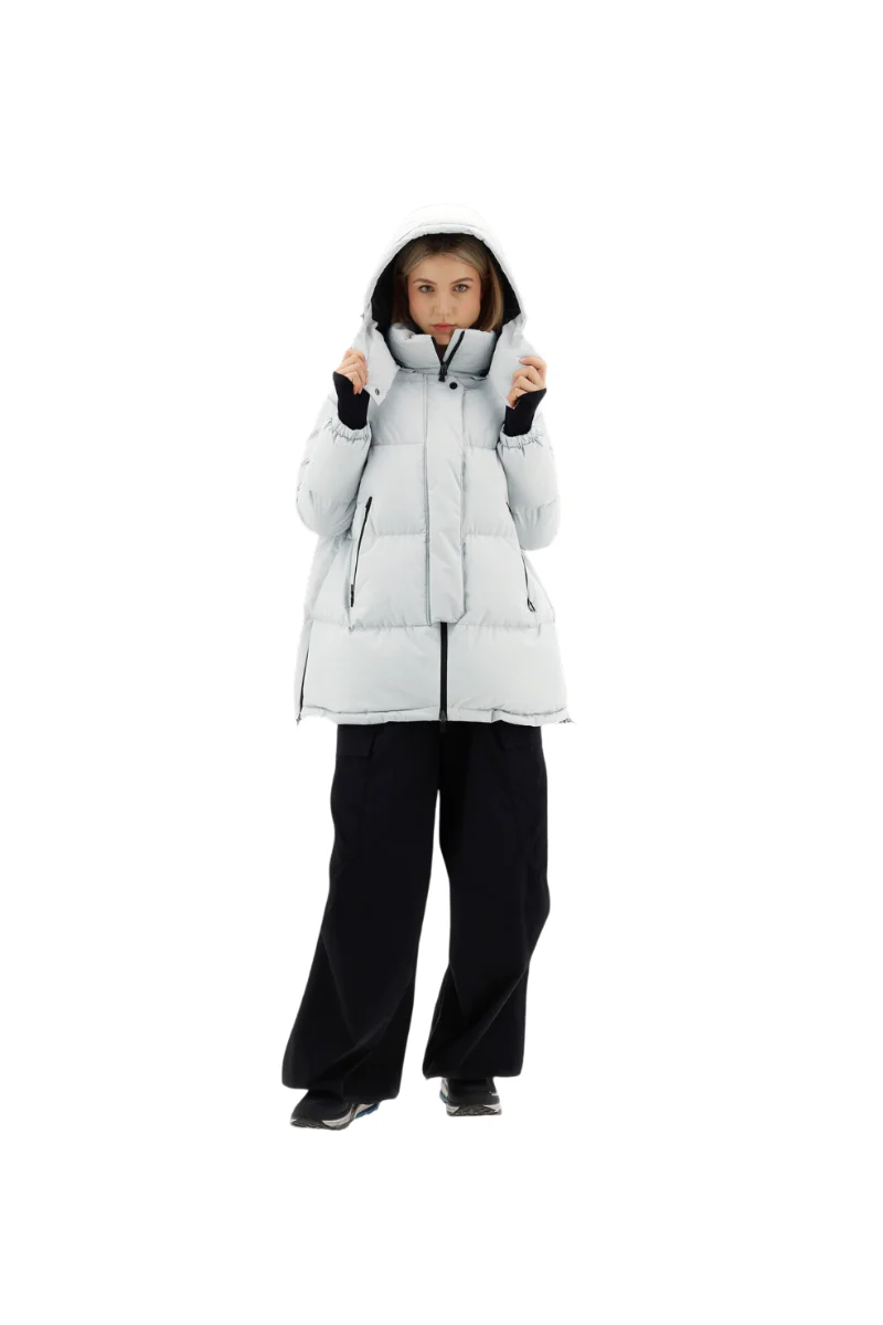 Herno Women's Laminar Oversize Gore-Tex Windstopper Coat Ice - Image 3