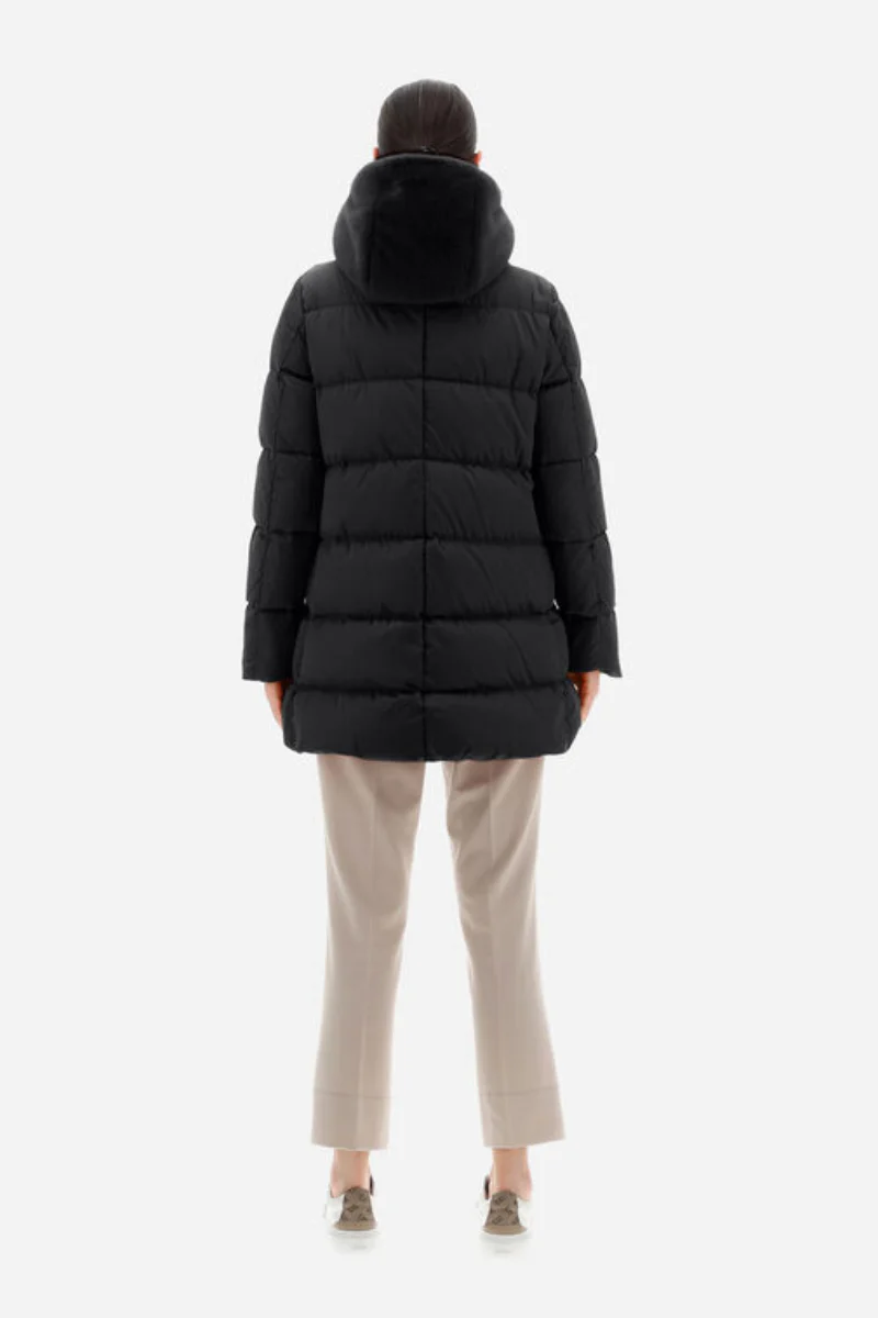 Herno Women's Satin and Lady Faux Fur A - Line Jacket - Image 3