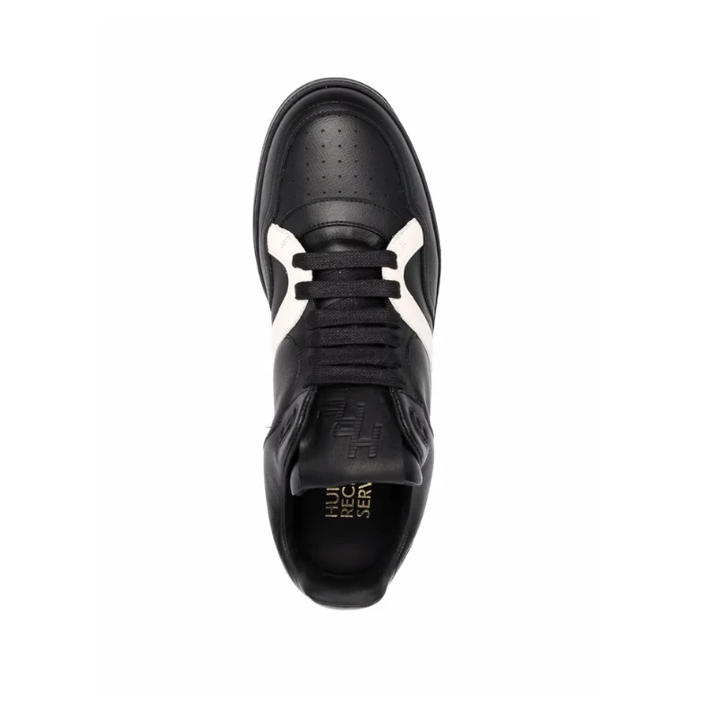 Human Recreational Services Two-Tone Leather Sneaker Black/White - Image 4