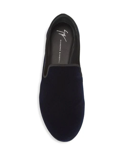 Giuseppe Zanotti Men's Blue Velvet Slip-On Loafers - Image 3