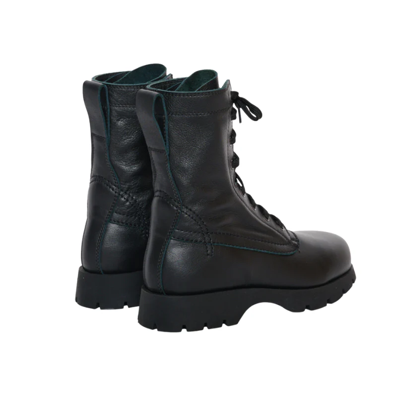 Womens | Jil Sander Black Leather Combat Boots - Image 3