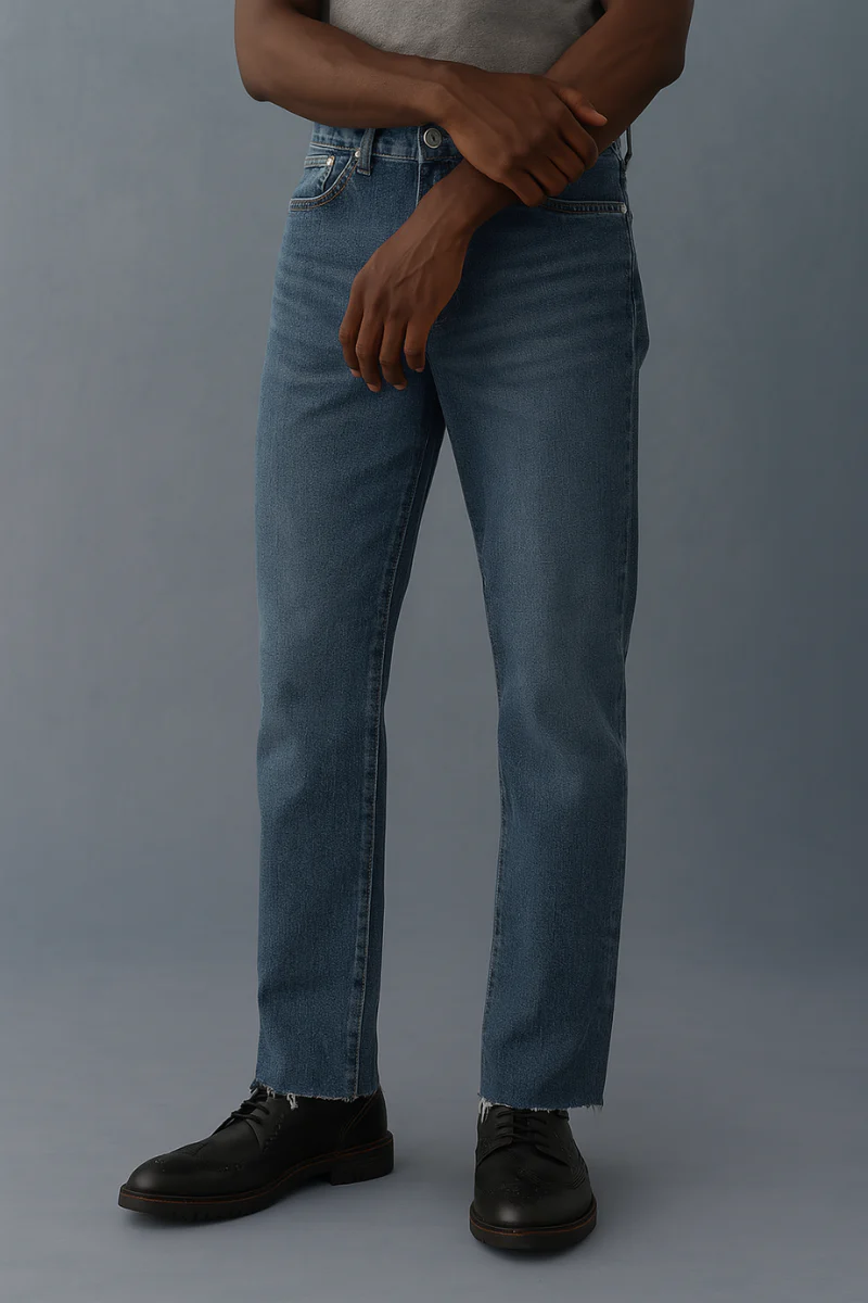 Joe's High Rise Straight Indigo Worn