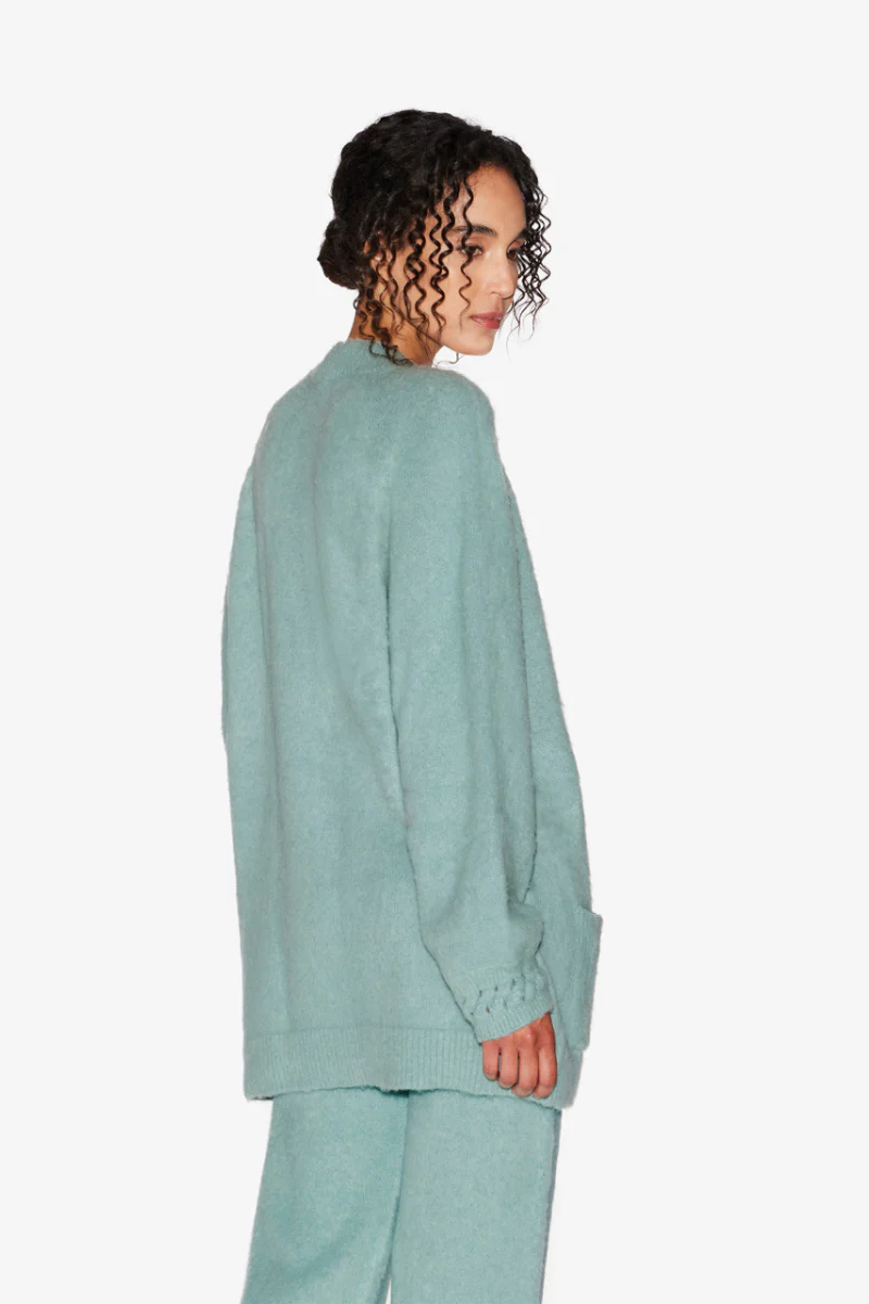 La Perla Alpaca Blend Cardigan in Almond Green PLM0056190 - Image 2