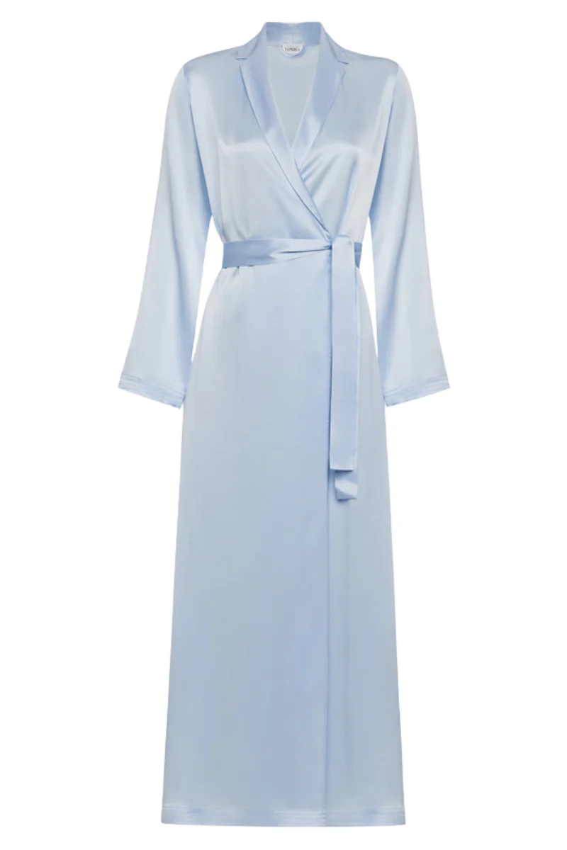 La Perla Azure Silk Long Robe