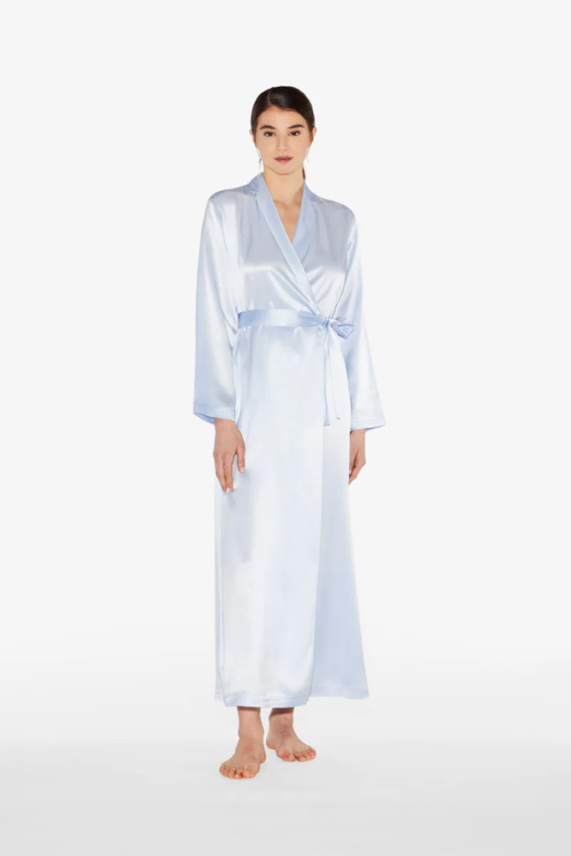 La Perla Azure Silk Long Robe - Image 2